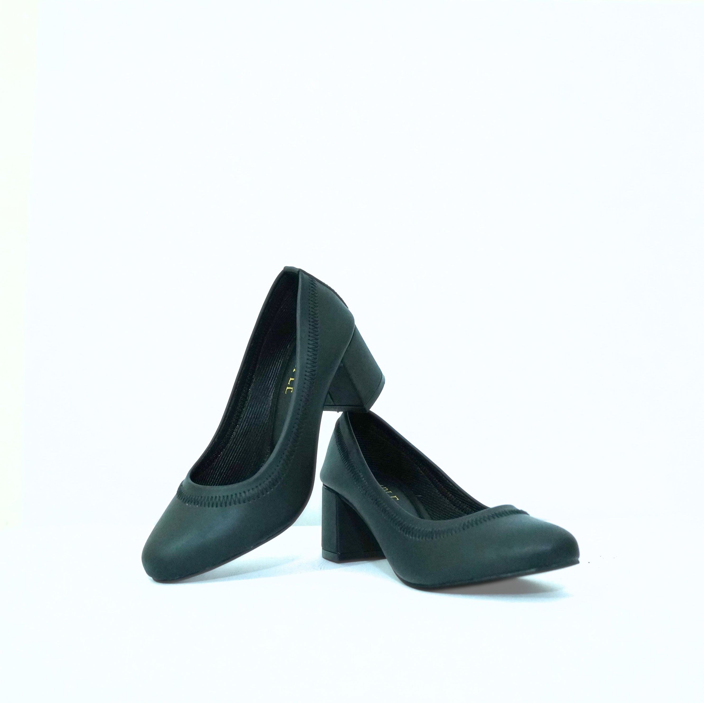 Classic Matte Black Block Heels
