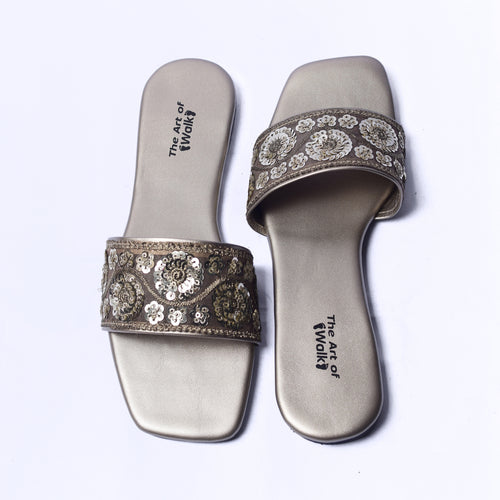 Gilded Sequin Slides