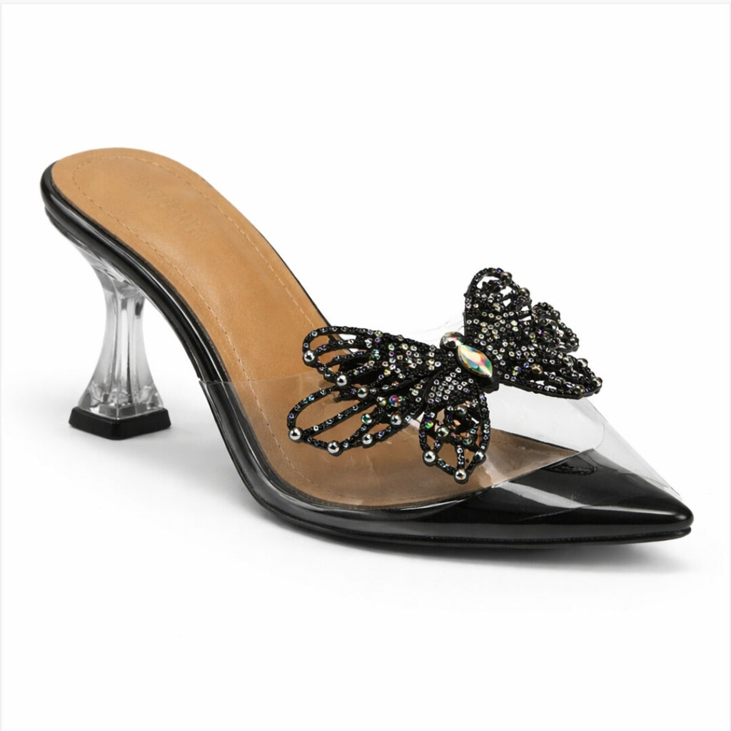 Midnight Cinderella Butterfly Mules
