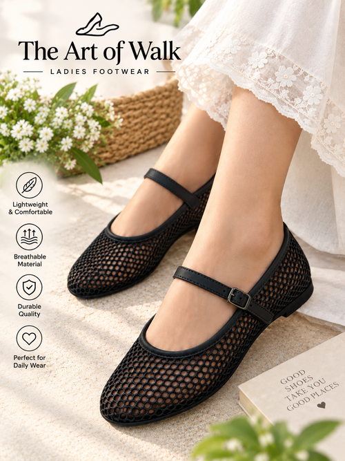Breathable Net Strap Pumps