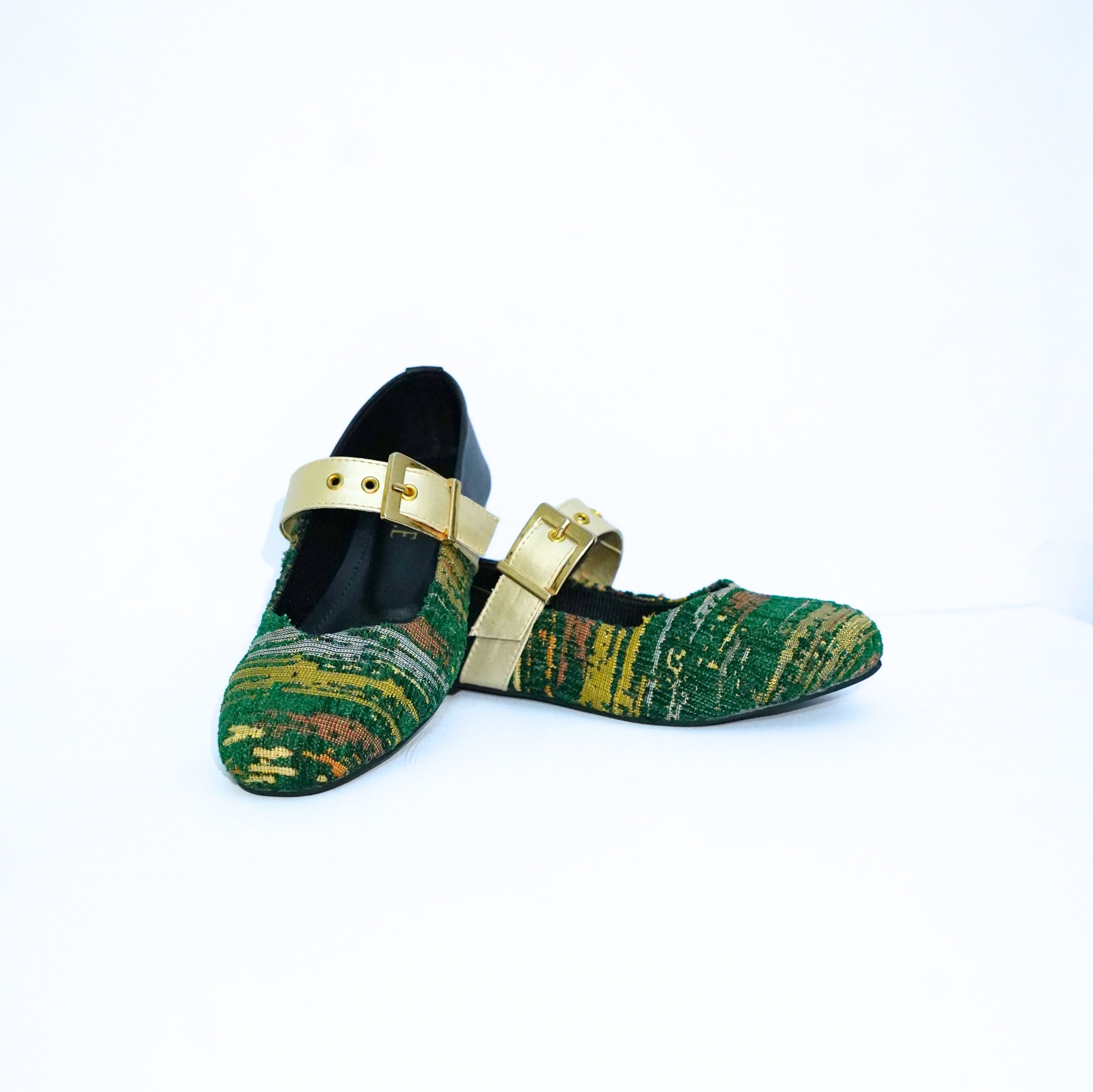 Tribal Tapestry Buckled Green