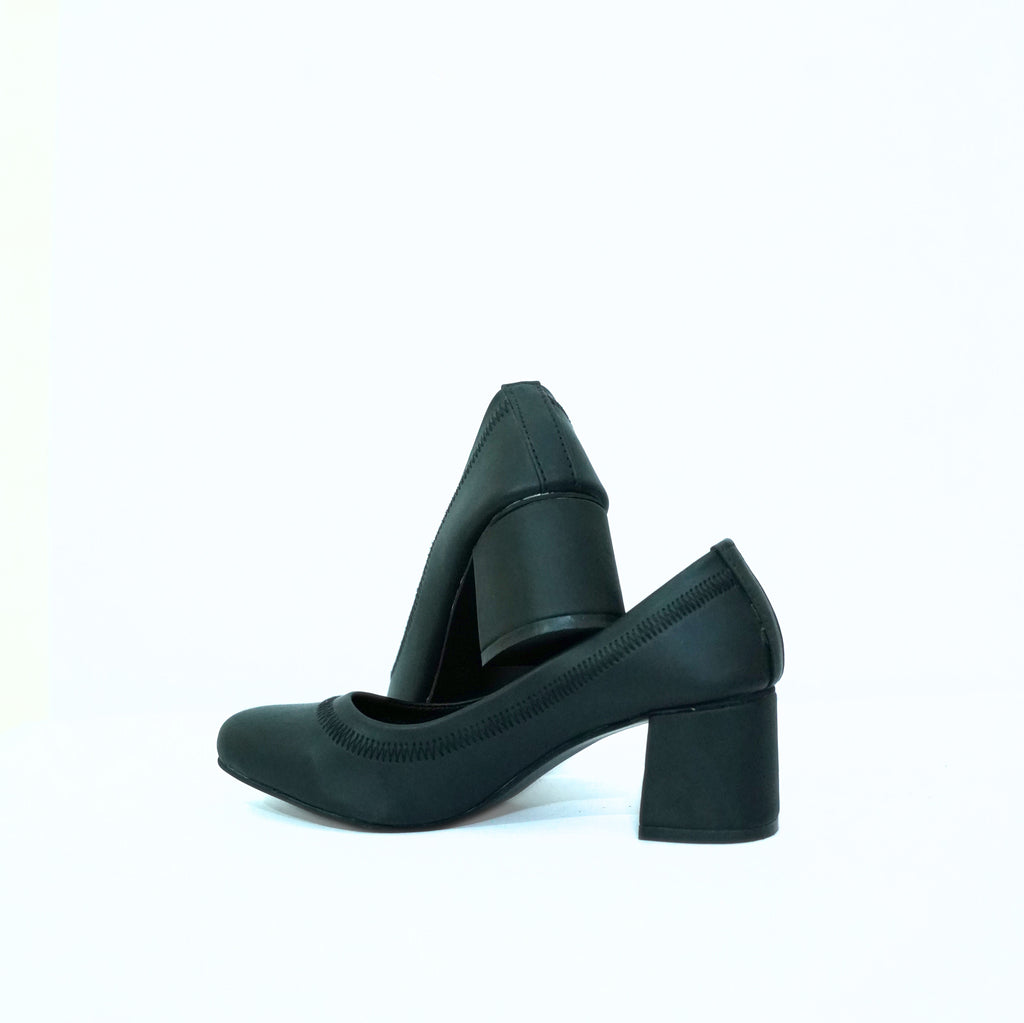 Classic Matte Black Block Heels