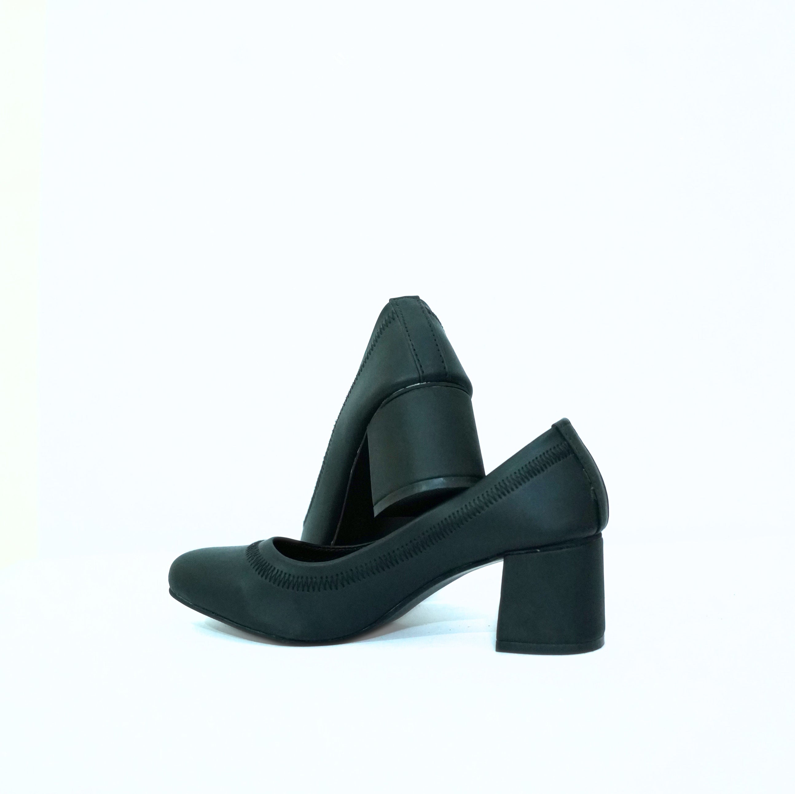 Classic Matte Black Block Heels