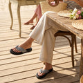 Striped V-Strap Comfort Slipper