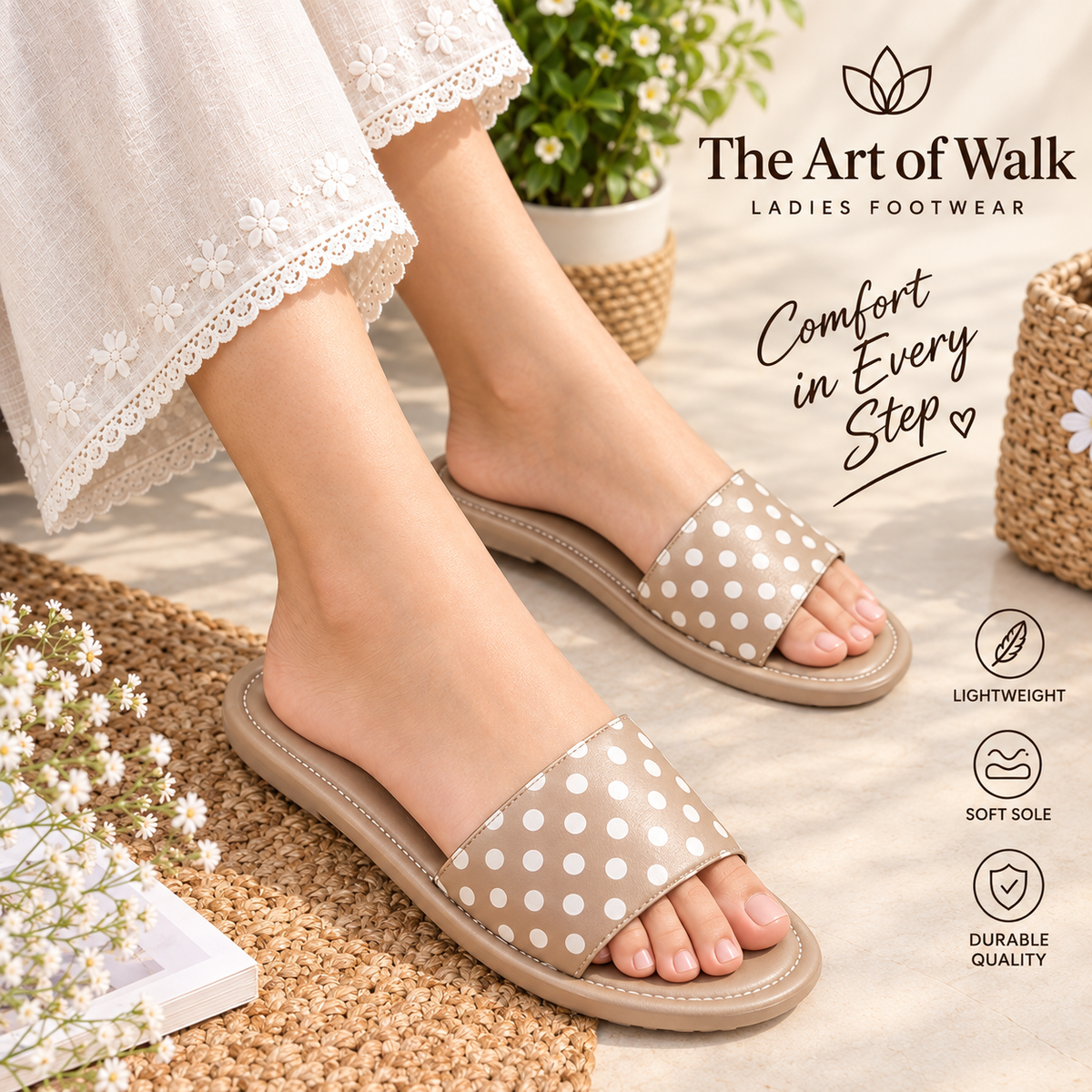 Polka Dot Comfort Slides