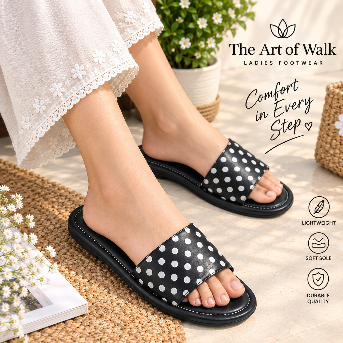 Polka Dot Comfort Slides