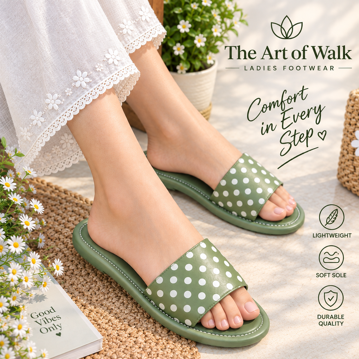 Polka Dot Comfort Slides