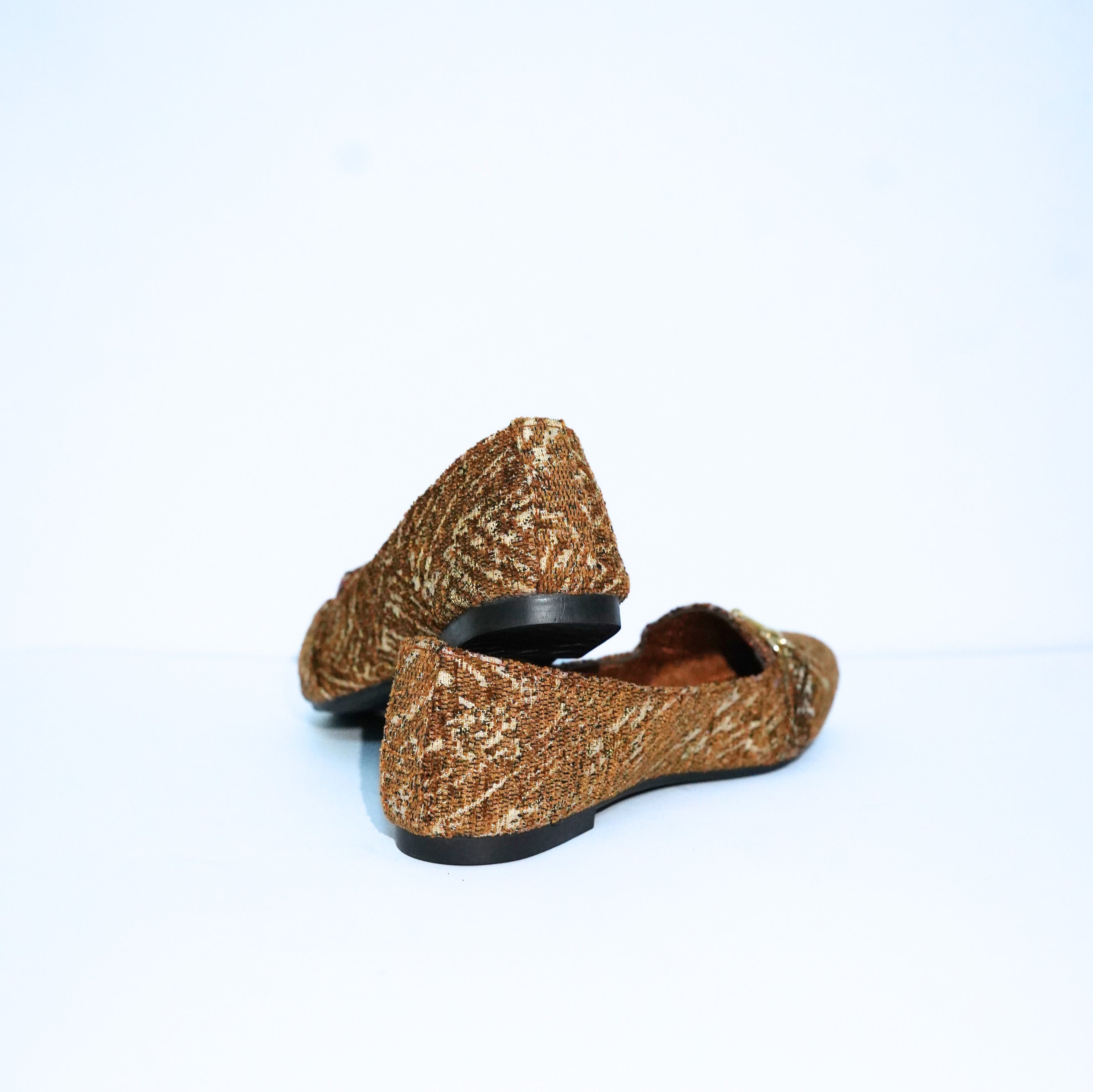 Monochrome Buckle Tweed Loafers Musturd