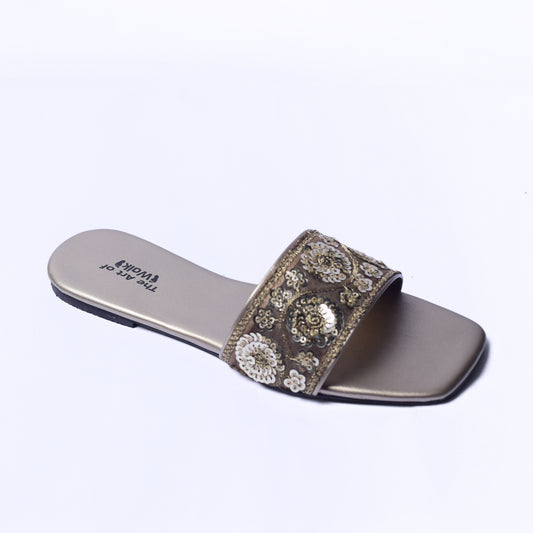 Gilded Sequin Slides