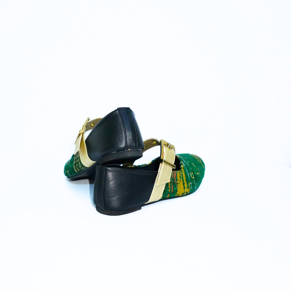 Tribal Tapestry Buckled Green