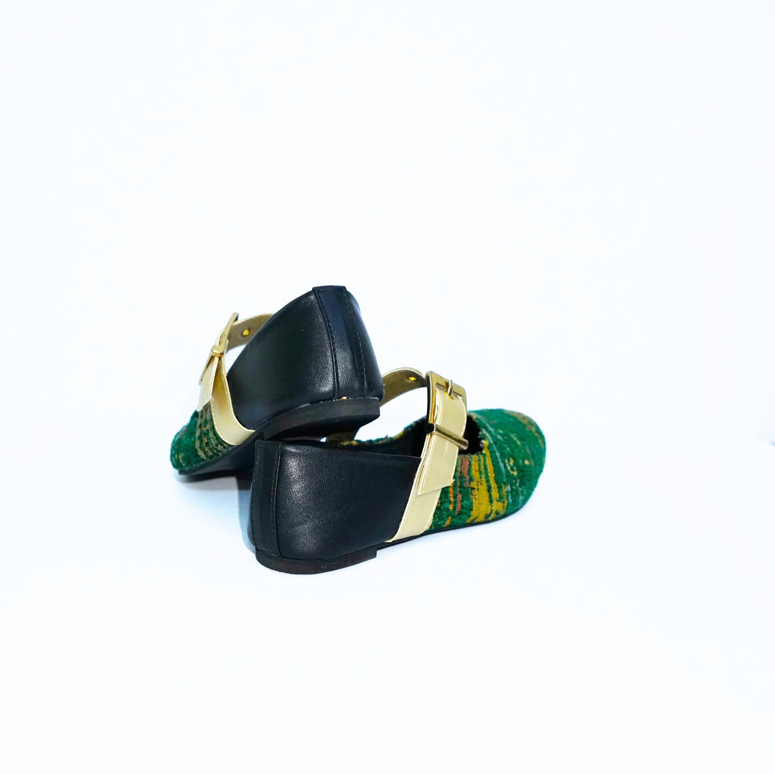 Tribal Tapestry Buckled Green