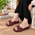 Polka Dot Twisted Cross-Strap Comfort Slides